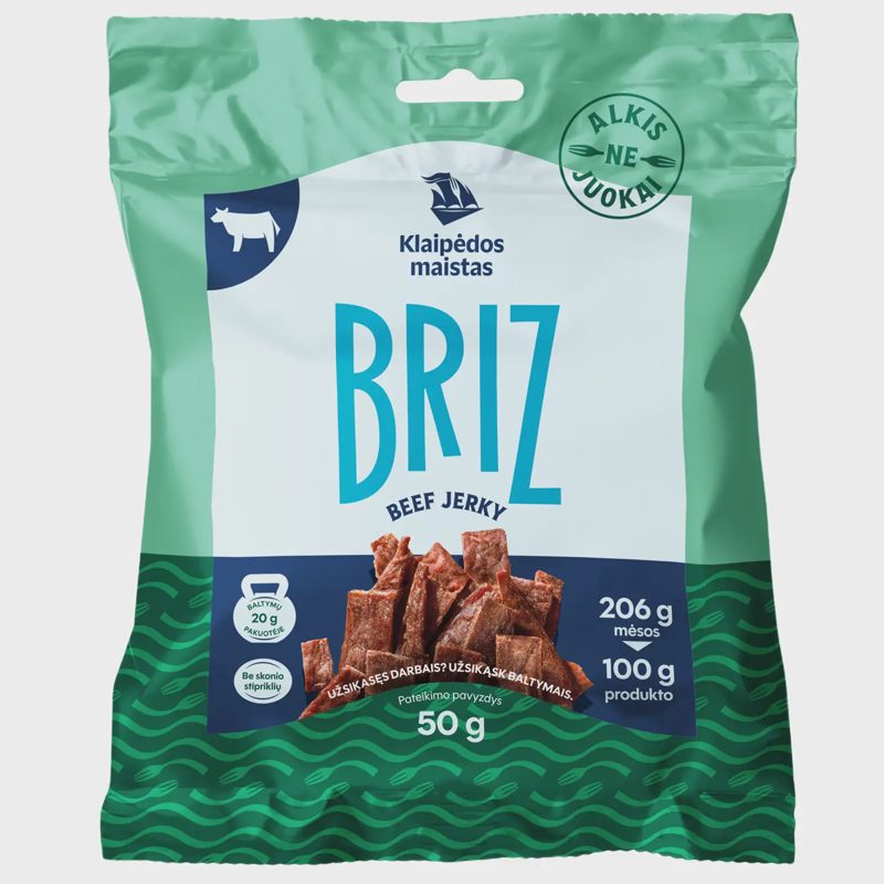 Vytintos jautienos juostelės BRIZ, a. r., 50g