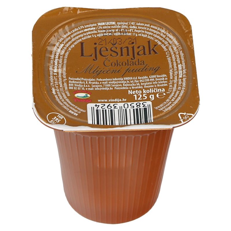 Vindija mliječni puding lješnjak čokolada 125 g