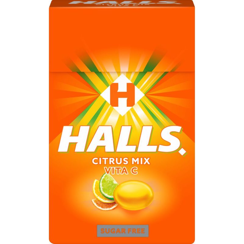 Halls Original Καραμέλες Χωρίς Ζάχαρη Κουτί 28gr