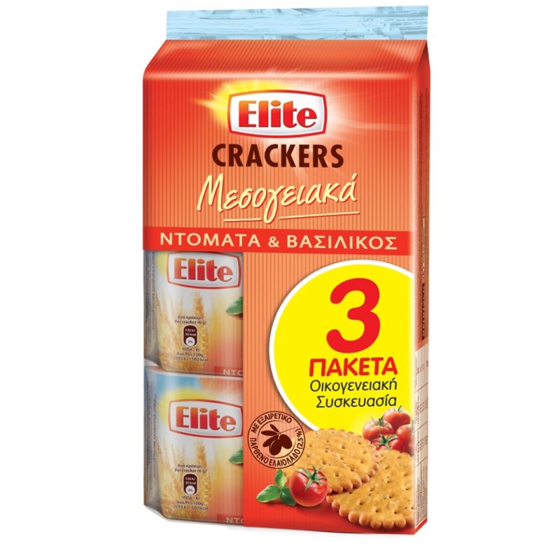 Elite Crackers Mediterranean Oregano & Feta Cheese Flavor 105 g