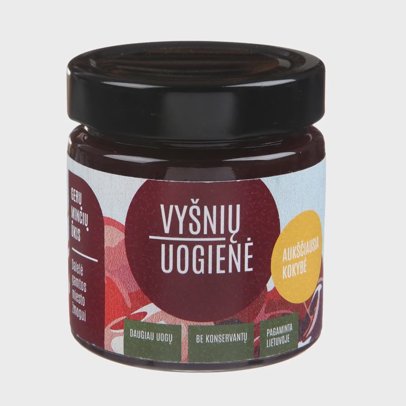 Vyšnių uogienė GERŲ MINČIŲ ŪKIS, 220 g