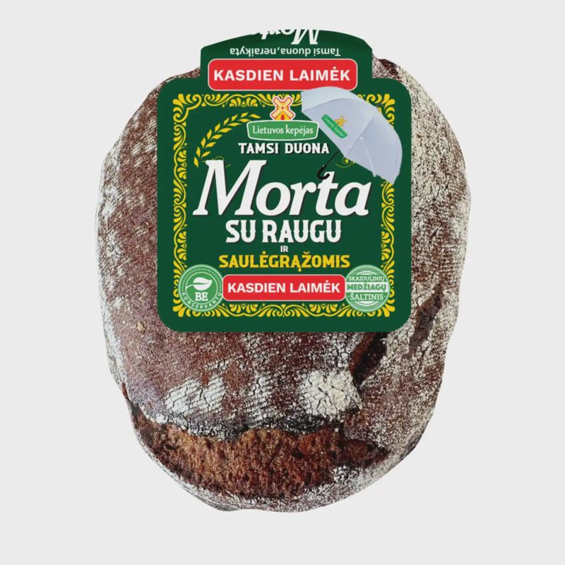 Tamsi duona su raugu, saulėgrąž. MORTA, 500 g