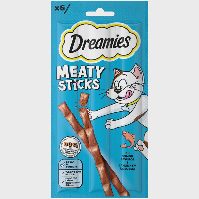 Kačių skan. DREAMIES STICKS, su laš. 6 x 5 g