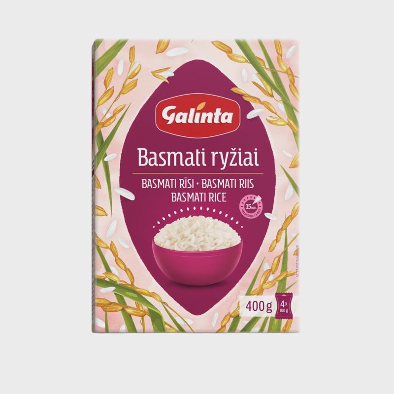 Ilgagrūdžiai ryžiai GALINTA BASMATI, 4 x 100g