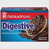Παπαδοπούλου Μπισκότα Digestive Μαύρη Σοκολάτα 200gr