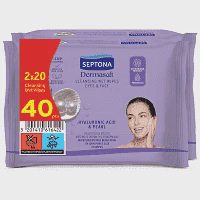 Septona Υγρά Μαντηλάκια Ντεμακιγιάζ Υαλουρονικό Οξύ 2x20τεμ