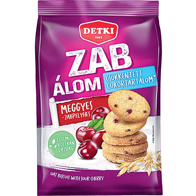 ZAB ÁLOM MEGGYES ZABPELYHES KEKSZ