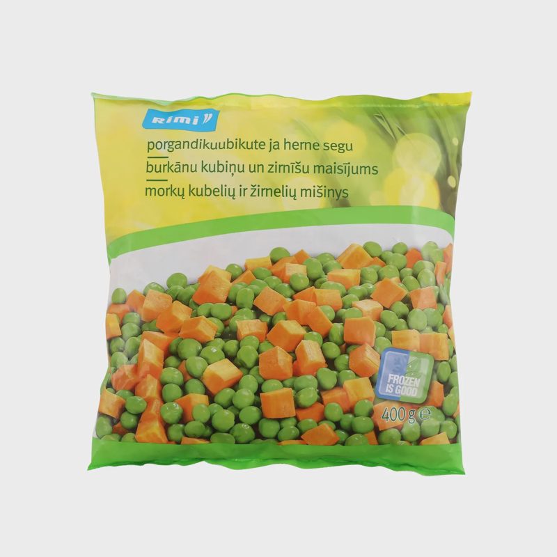Šald. morkų kub. ir žirn. mišinys RIMI, 400 g