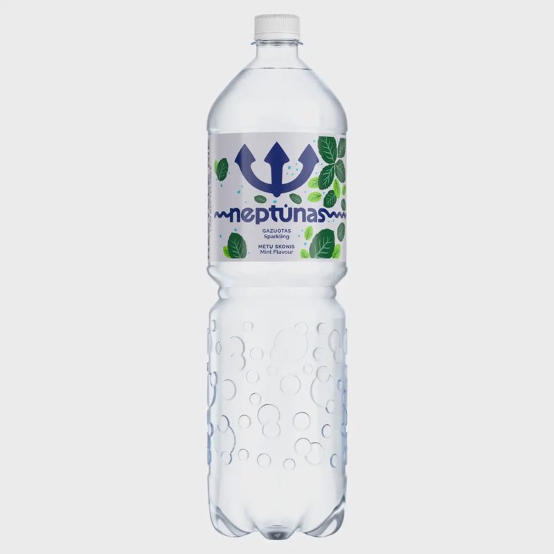 Gazuotas stalo vanduo NEPTŪNAS MINT, 1,5 l