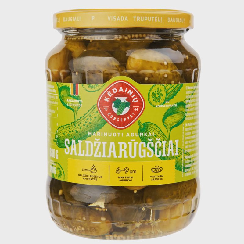 Marinuoti SALDŽIARŪGŠČIAI agurkai, 680 / 340g
