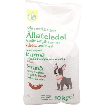 Auchan Tipp Száraz kutyaeledel kolbászos 10 kg