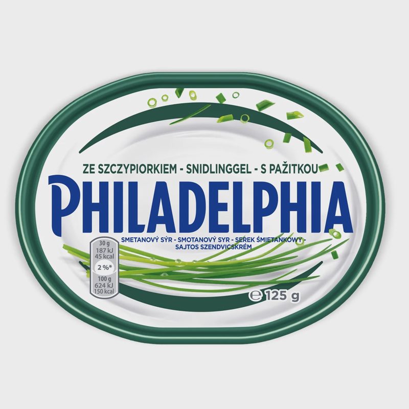 Švž. sūrio gam. PHILADELPHIA, l. česn., 125 g