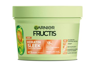 Garnier Fructis Keratin Sleek hajpakolás 370 ml