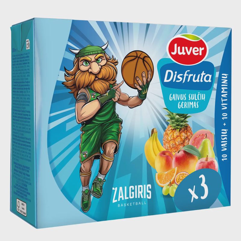 Vaisių sulčių gėrimas su sald. JUVER, 3x0,2 l