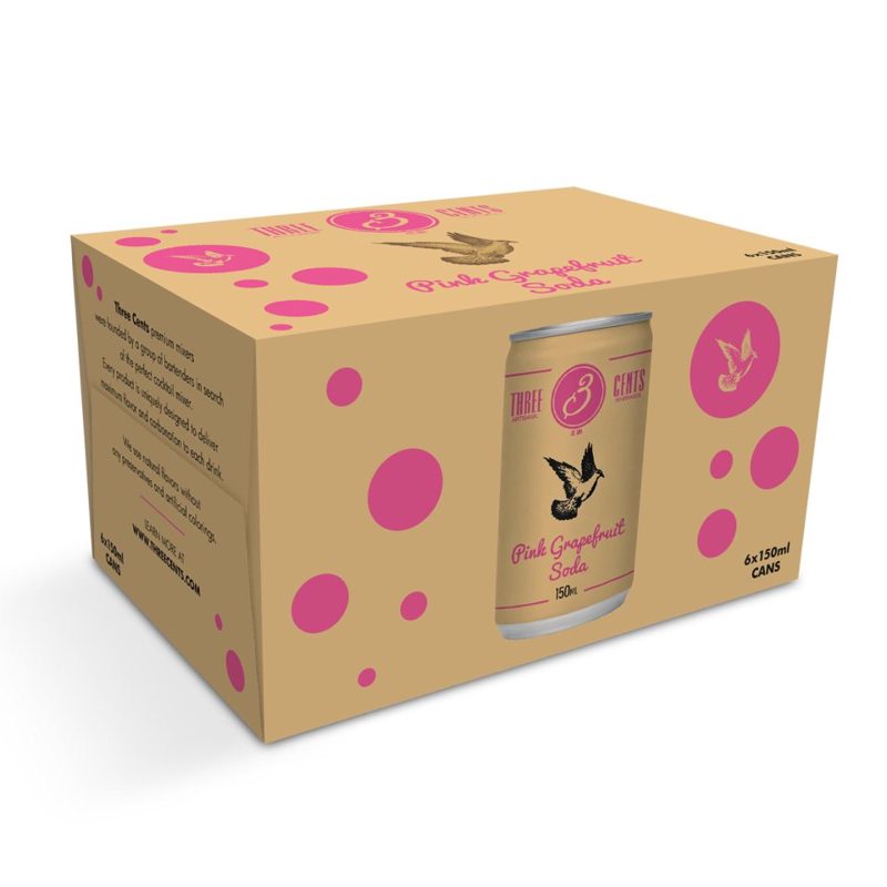 Three Cents Pink Grapefruit 6x150ml