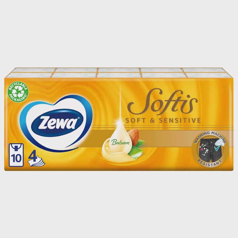 Vienkartinės nosinaintės ZEWA SOFT 10x9vnt.
