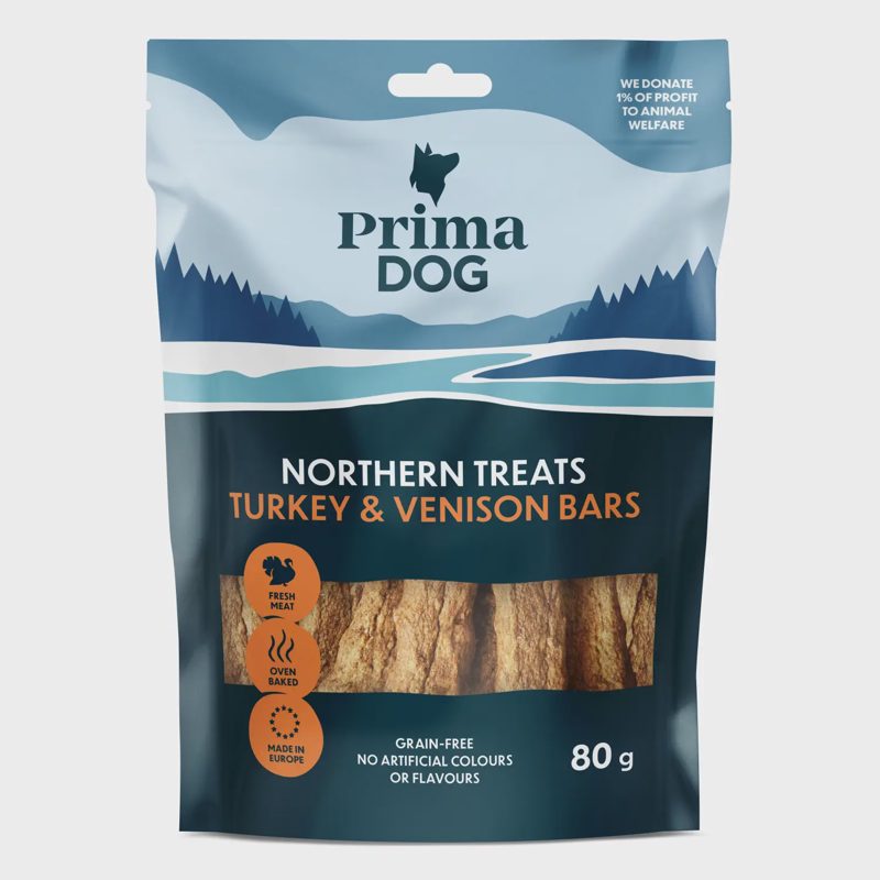 Kalakutienos, stirnien. juostos PRIMA DOG,80g