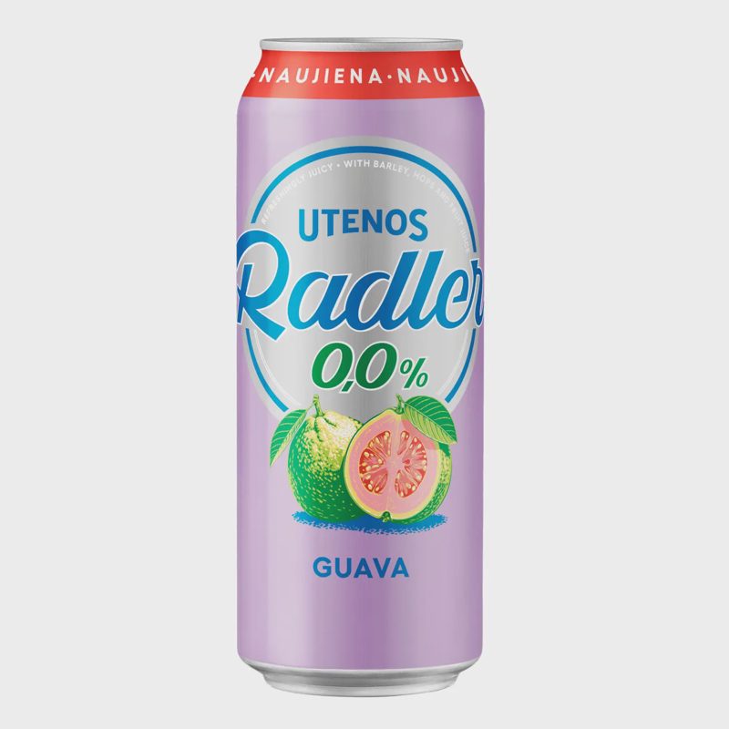 Nealk. alaus kokt. UTENOS RADL. GVAJ., 0,5 l