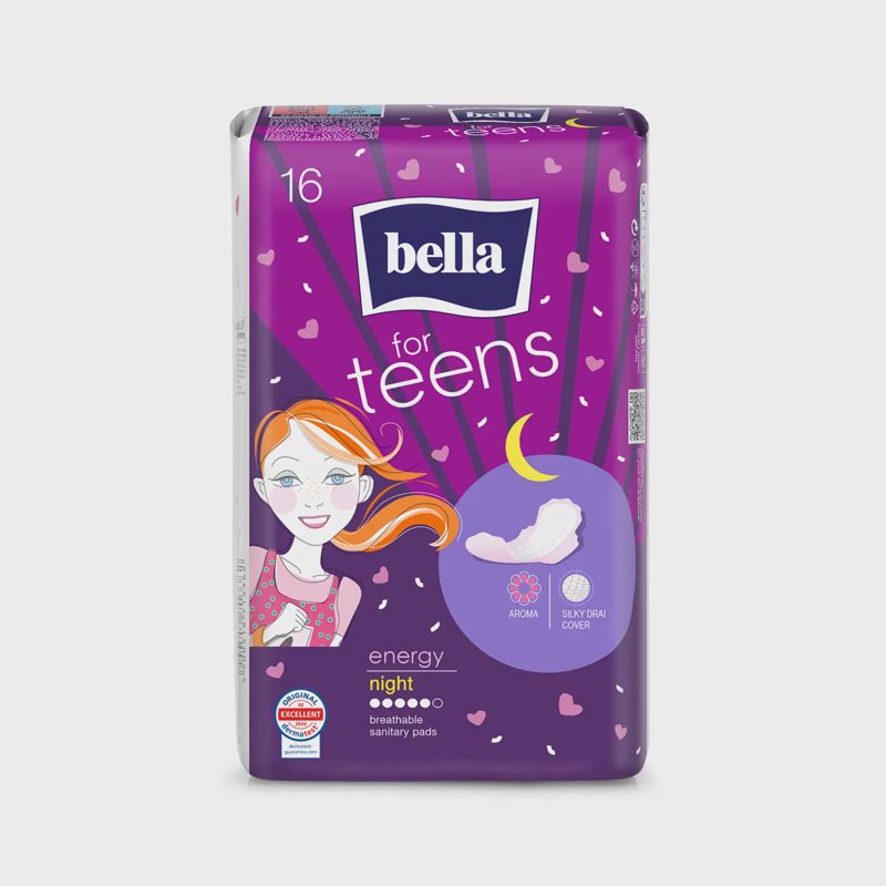 Hig. paketai BELLA TEENS ENERGY NIGHT, 16 vnt
