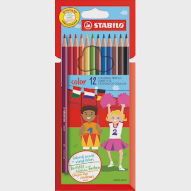 Spalvoti pieštukai STABILO COLOR, 12 spalvų