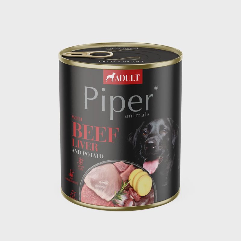 Šunų ėdalas PIPER, kepenėlėm., bulvėm., 800 g