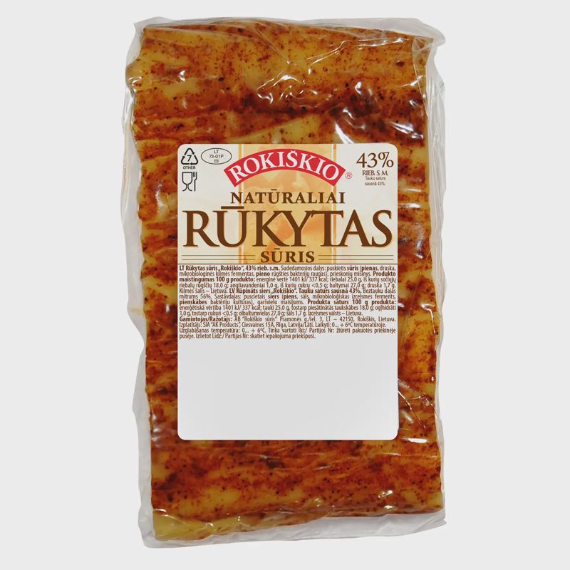 Rūkytas ROKIŠKIO ferment. sūris, 43 %, 1 kg