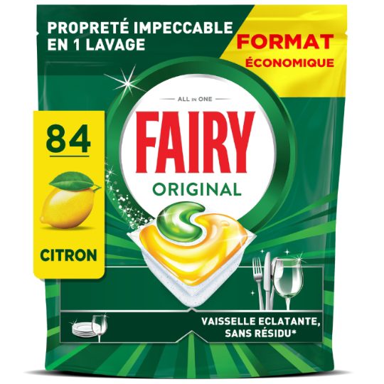 Capsules Lave-Vaisselle Original Tout en 1 Citron FAIRY