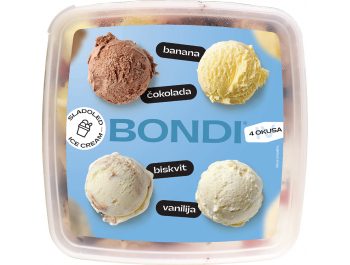 Bondi sladoled čokolada, banana, biskvit, vanilija 1,65 L