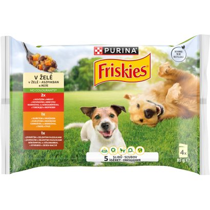 Purina Friskies aszpikos válogatás nedves kutyaeledel 4 x 85 g (340 g)