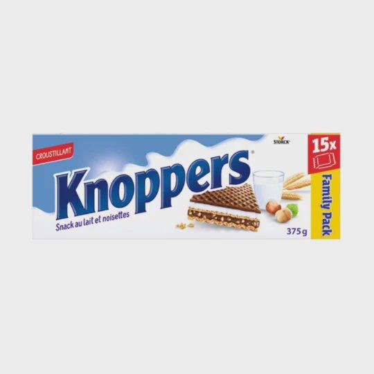 Gaufrette Fourrée au lait et Noisette KNOPPERS
