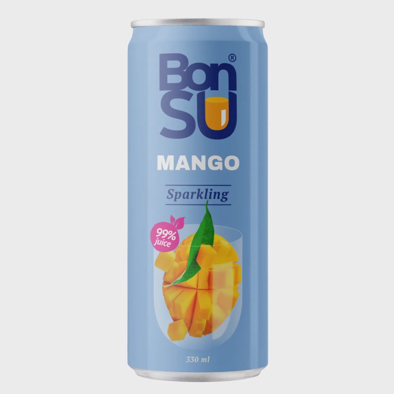 Gazuotas mangų sulčių gėrimas BONSU, 0,33 l