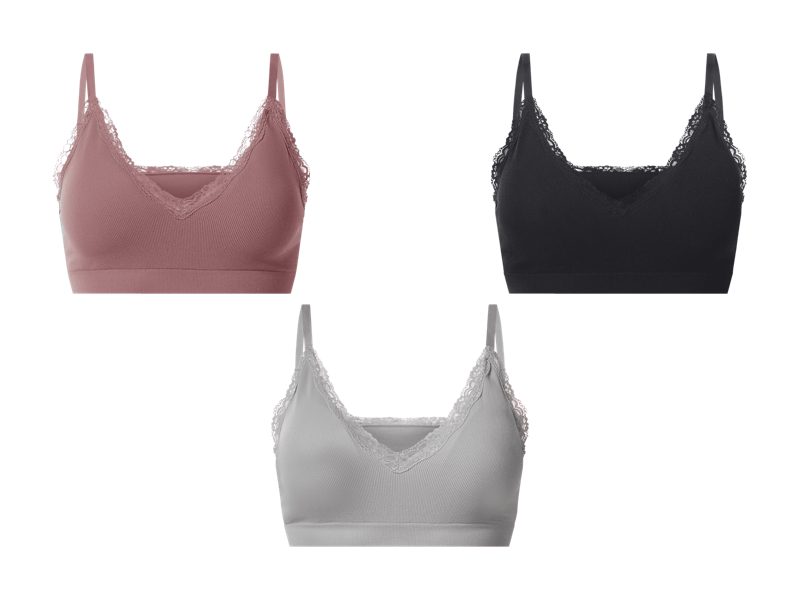 Geripptes Bustier mit Spitze