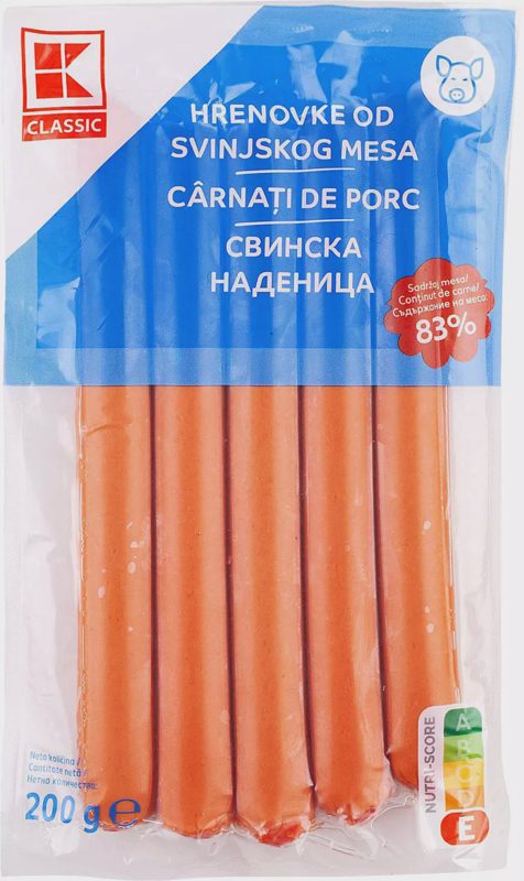 Кренвирши с 83% свинско месо