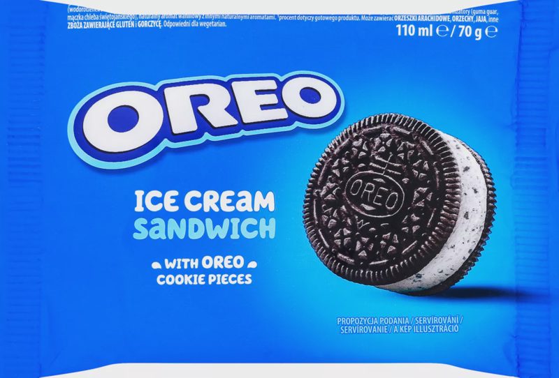 Oreo Kakaové sendvičové sušenky plněné mraženým krémem s vanilkovou příchutí 110ml