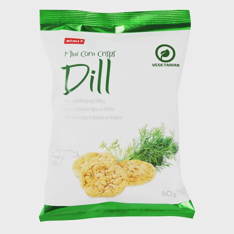 Maži kukurūzų trapučiai su krapais RIMI, 60 g