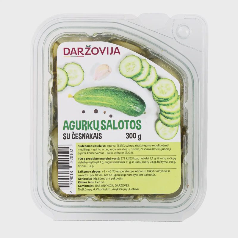 Agurkų salotos su česnakais, 300 g