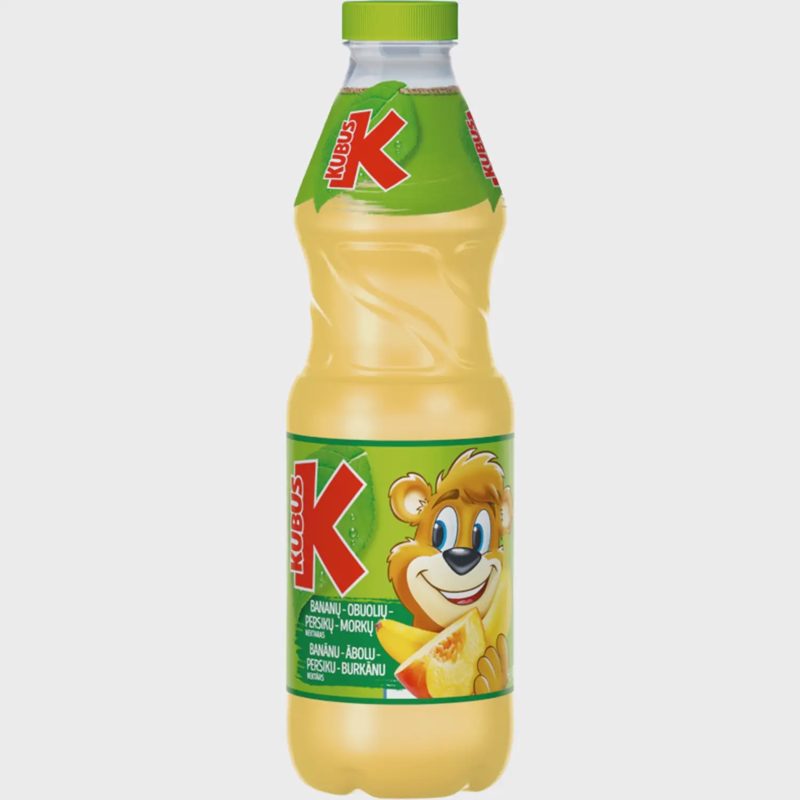 Banan. ob. persik. morkų nekt. KUBUŠ, 0,85 l