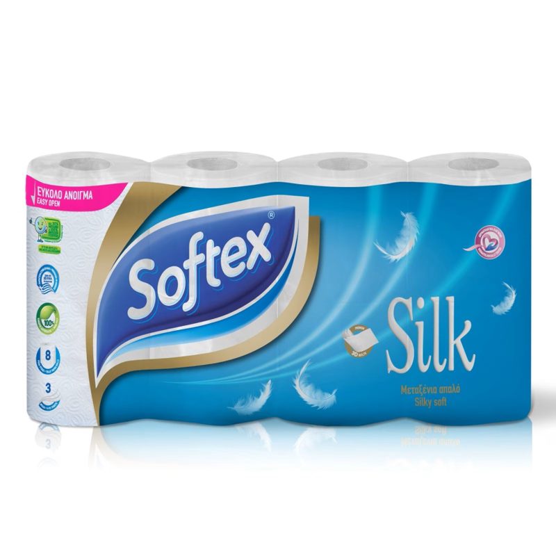 Softex Silk Χαρτί Υγείας 3 φύλλων 8άρι 0,760kg