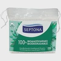 Septona Ωτοκαθαριστές Βιοδιασπώμενοι Σακουλάκι 200τεμ