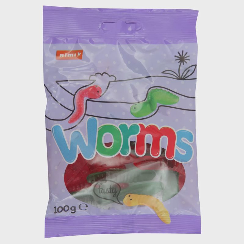 Želė saldainiai Kirminai RIMI, 100 g