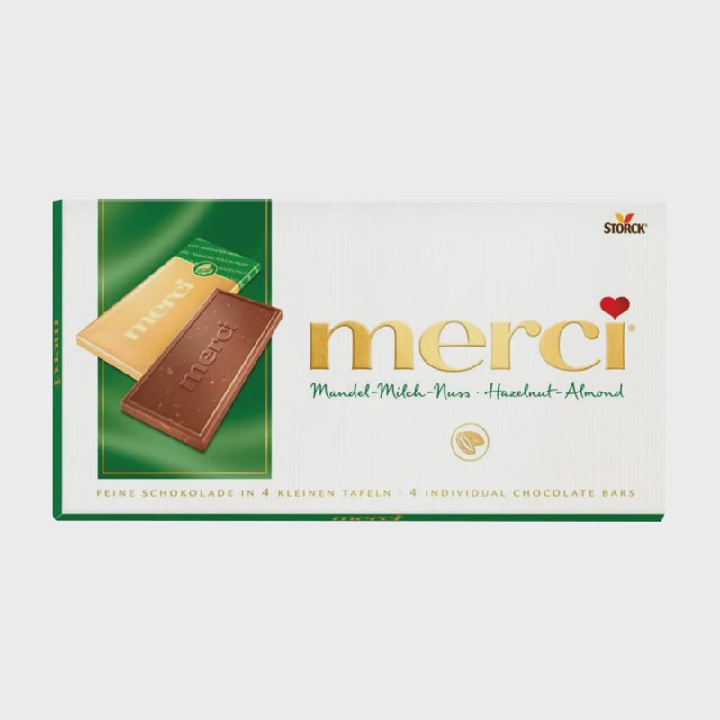 Šokoladas MERCI su lazd.ir migdolų rieš.100g
