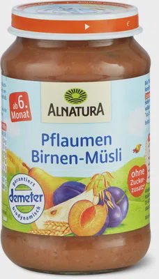 Alnatura Pflaumen Birnen Muesli ab 6. Monat, ohne Zuckerzusatz