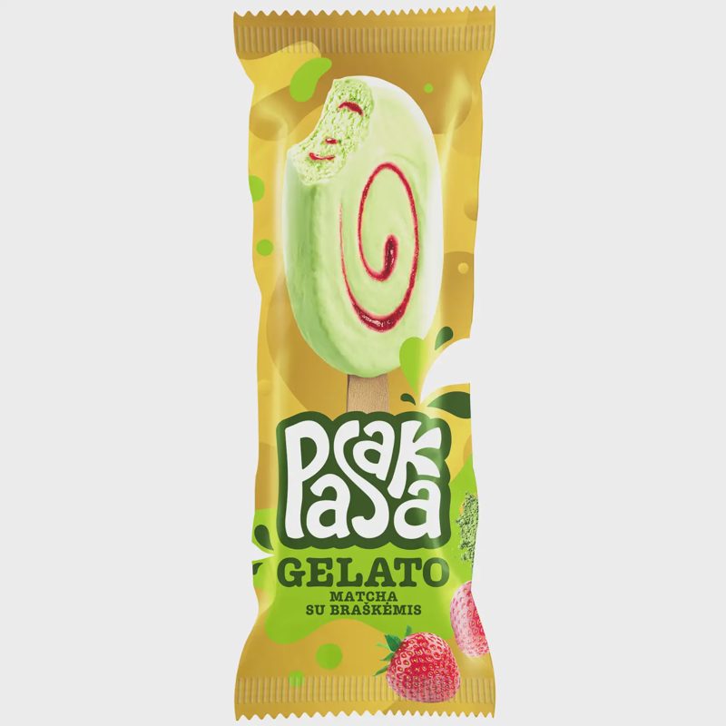 Valg. ledai PASAKA GELATO MATCHA, 90 ml/ 67 g