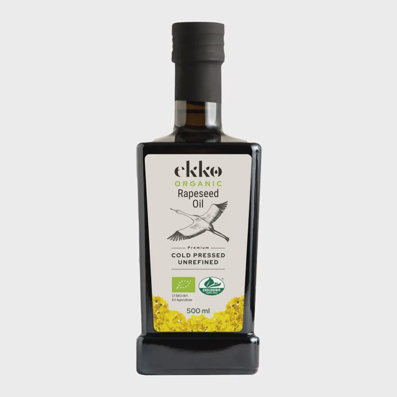 Ekolog. nerafinuot. rapsų aliejus EKKO, 500ml