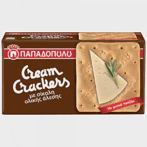 Παπαδοπούλου Cream Crackers Σίκαλης Ολικής Άλεσης 175gr