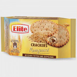 Elite Crackers Μεσογειακά Φυσική Με Σουσάμι 105 gr