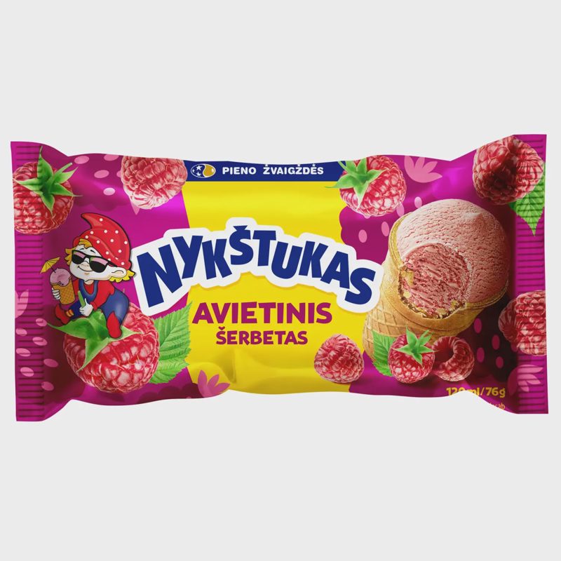 Avietinis šerbetas NYKŠTUKAS, 120 ml / 76 g