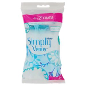 Gillette Simply Venus Rasoio Donna Usa e Getta a 2 Lame 4 Rasoi + 2 Gratis = 6 Rasoi