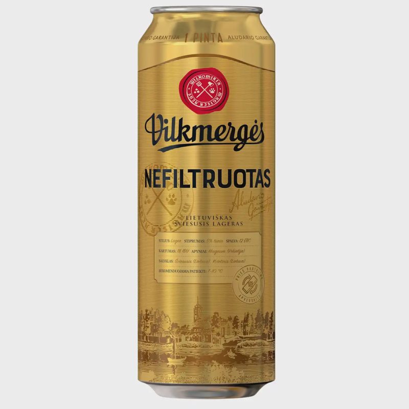 Nefilt. alus VILKMERGĖS PREMIUM, 5 %, 0,568 l