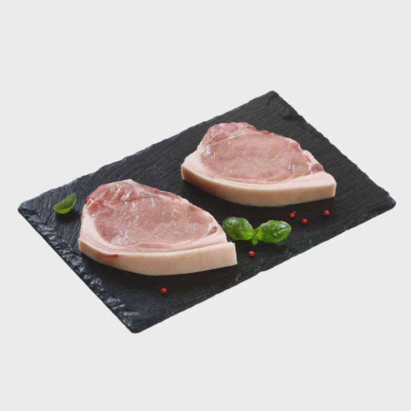 Atš. pj. kiaulienos nugarinė su kaulais, 1 kg